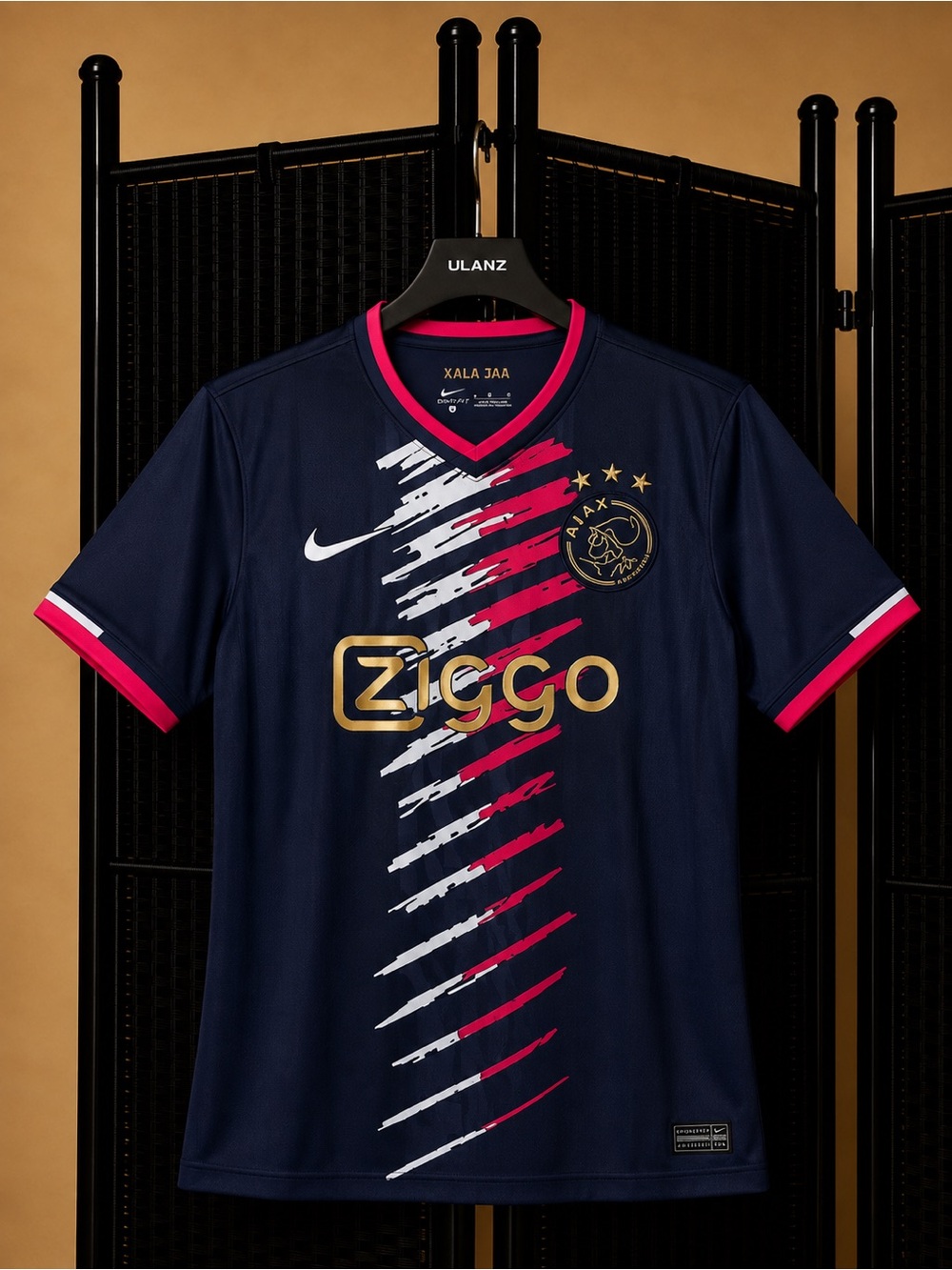 Nike Ajax Navy Soccer Jersey with Pink Accents